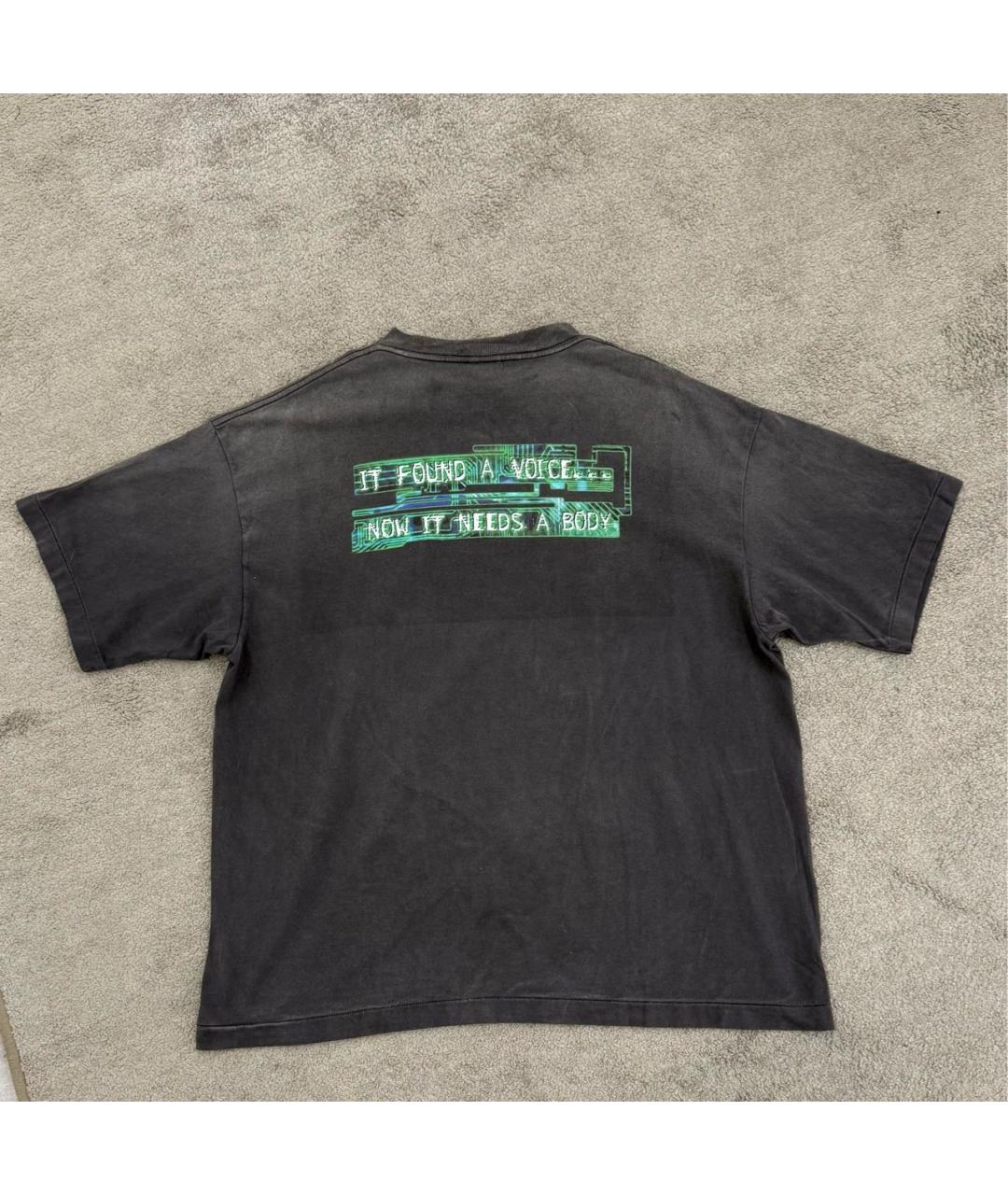 SAINT Mxxxxxx Антрацитовая хлопковая футболка, фото 3