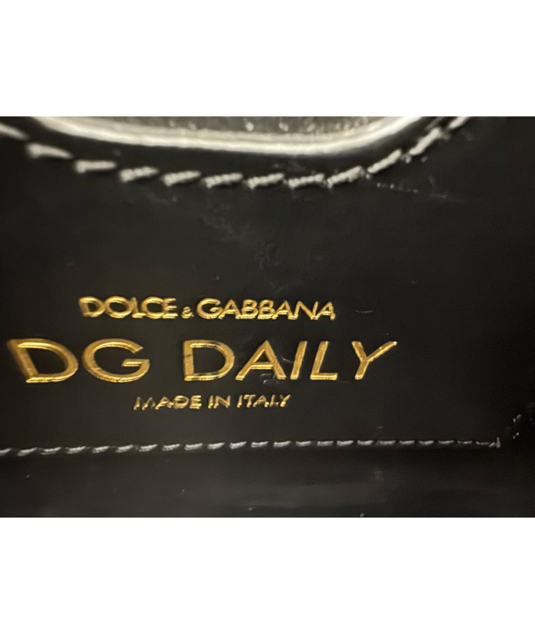 DOLCE&GABBANA Черная кожаная сумка с короткими ручками, фото 4