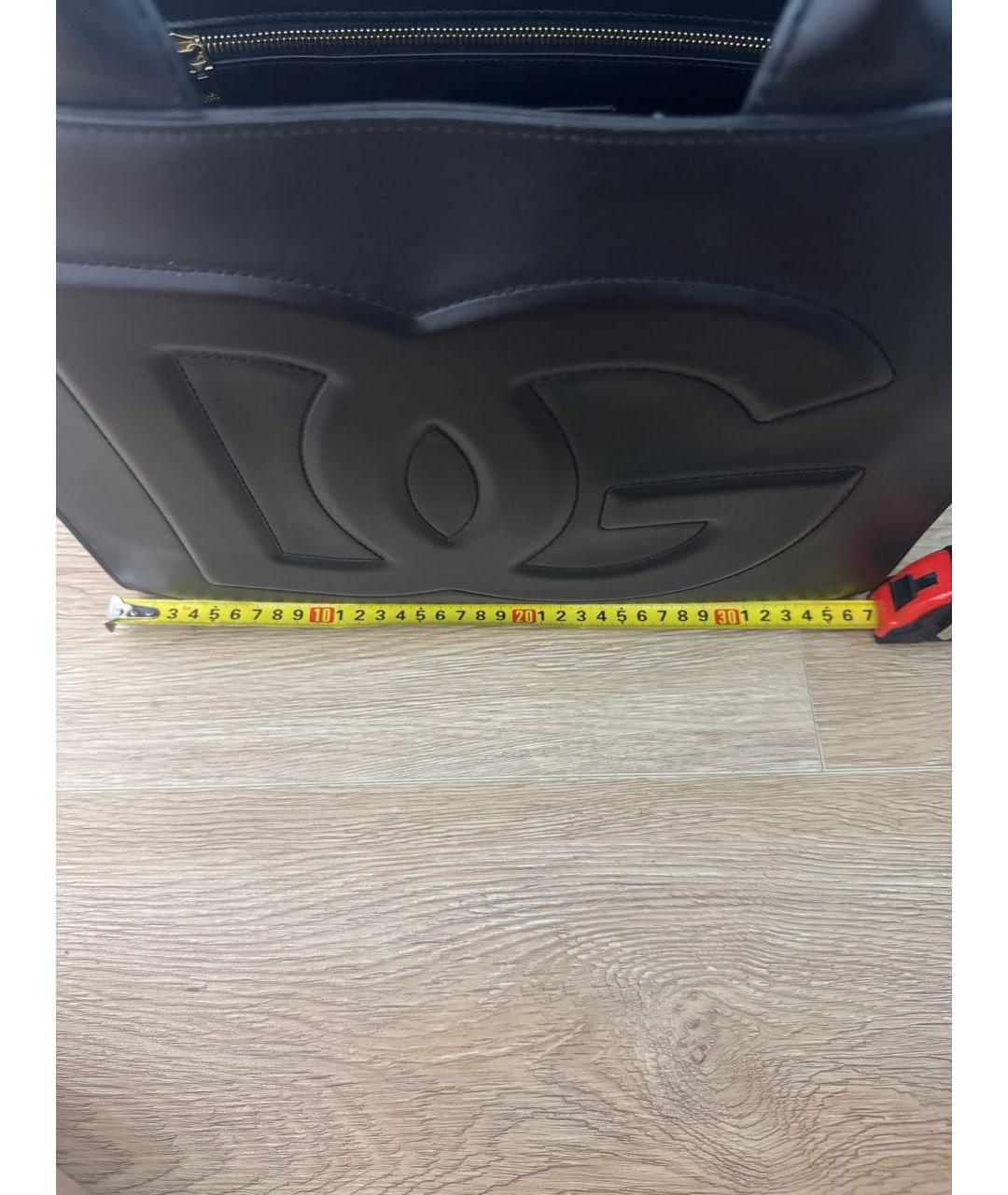 DOLCE&GABBANA Черная кожаная сумка с короткими ручками, фото 5