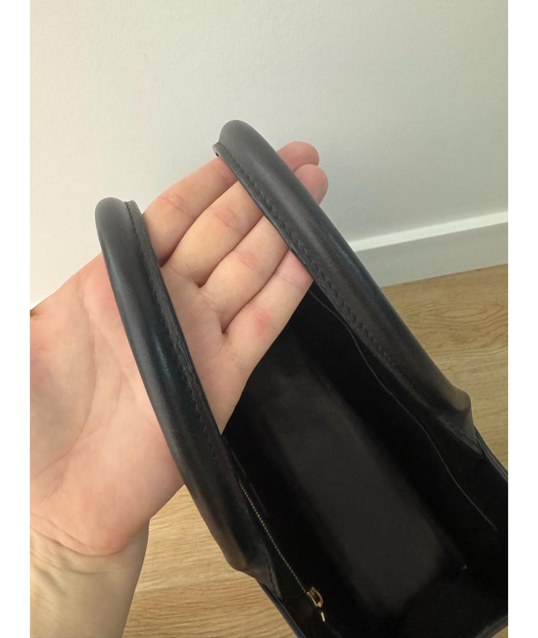 DOLCE&GABBANA Черная кожаная сумка с короткими ручками, фото 2