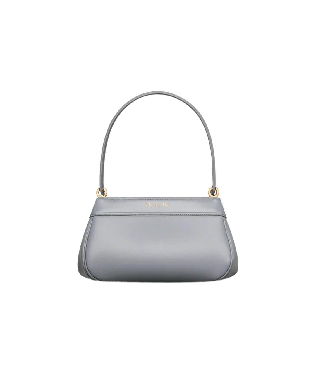 CHRISTIAN DIOR Серая кожаная сумка через плечо, фото 3