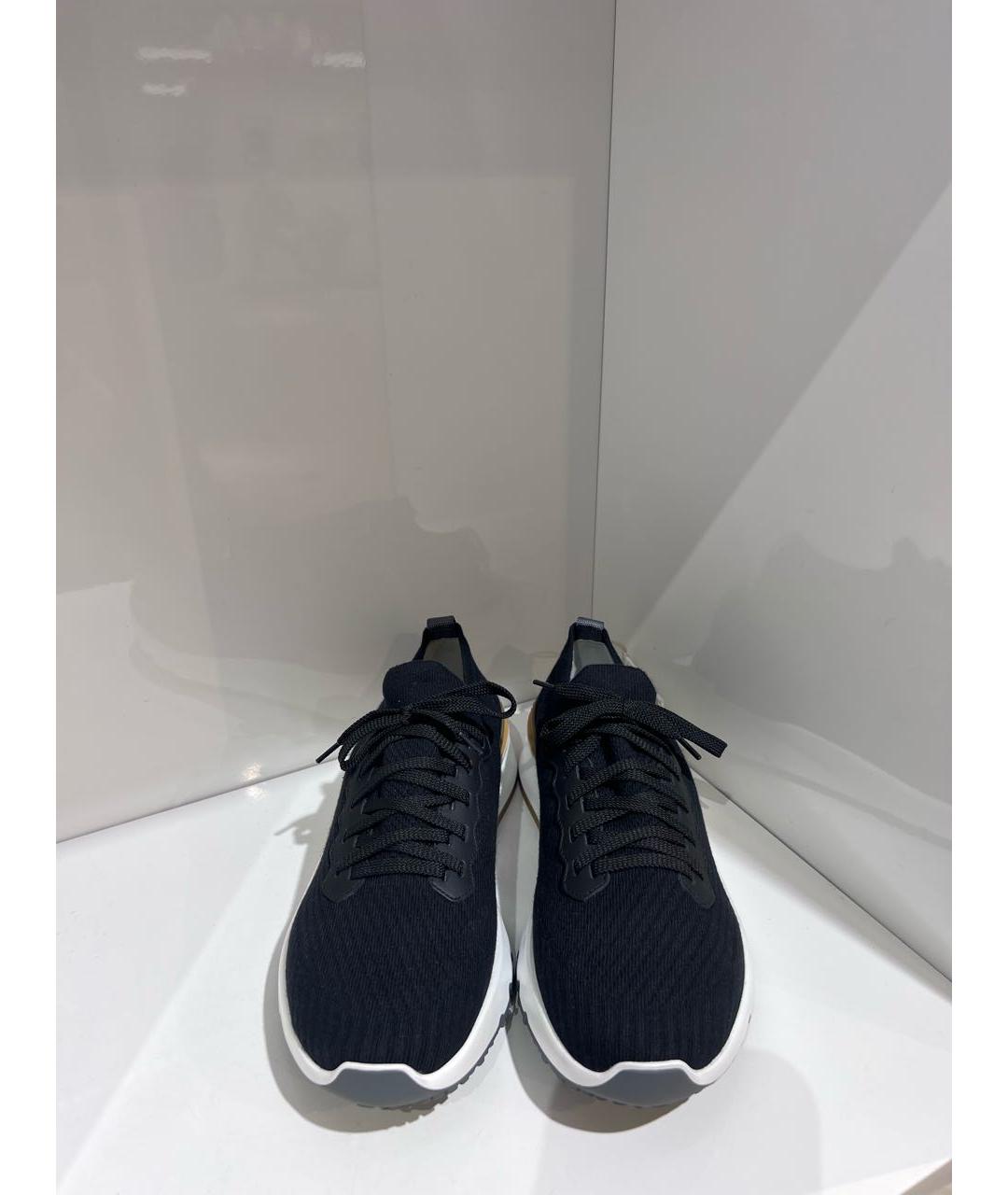 BRUNELLO CUCINELLI Черные текстильные низкие кроссовки / кеды, фото 2