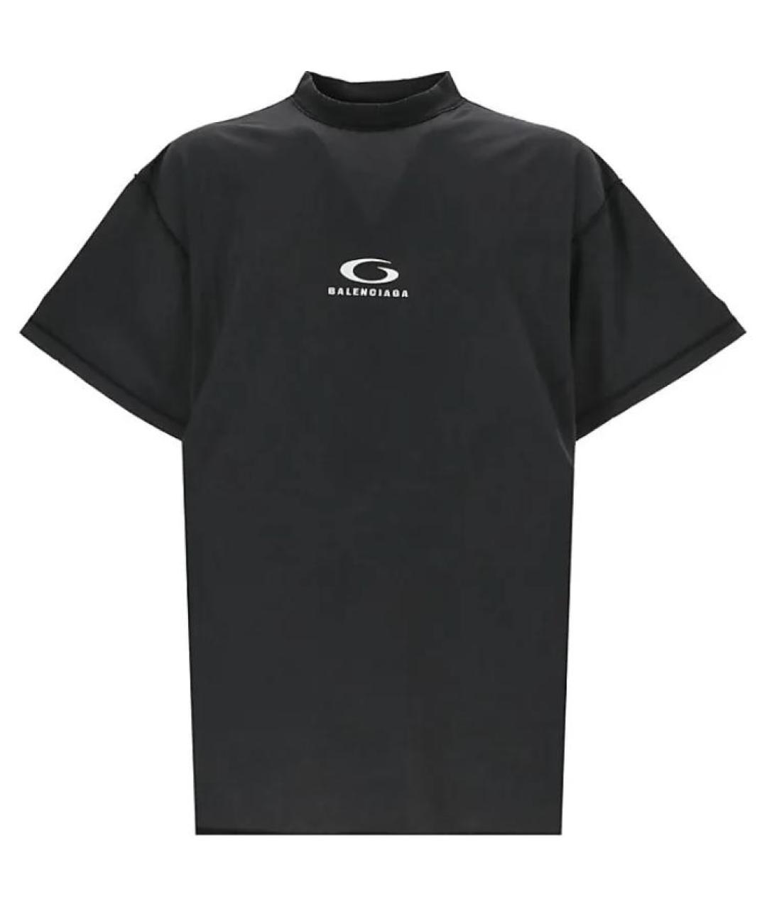 BALENCIAGA Черная хлопковая футболка, фото 1