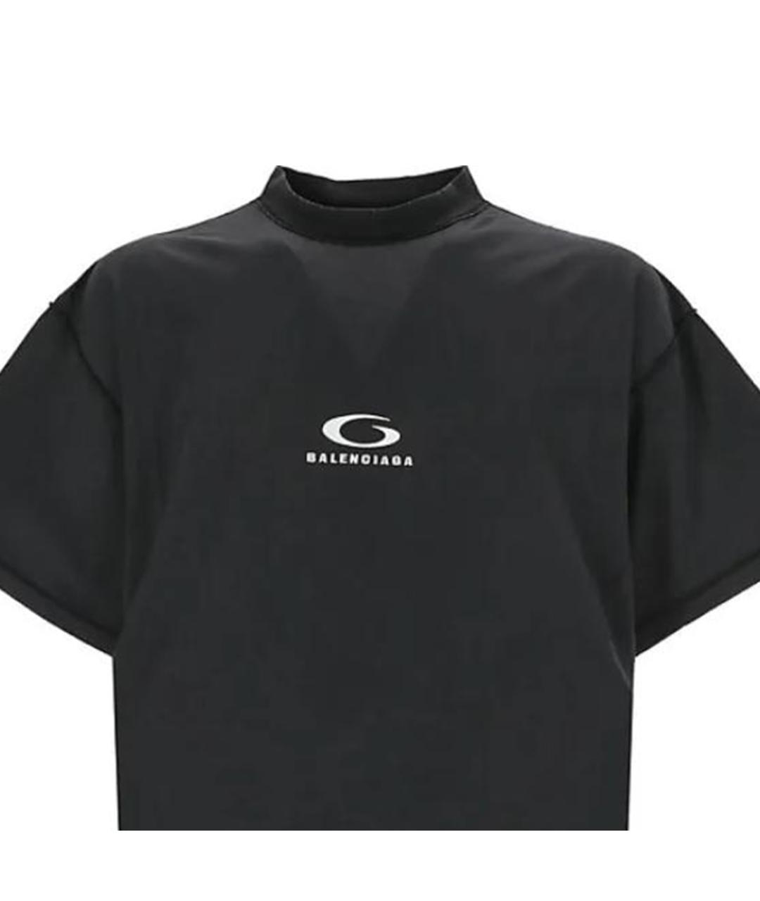 BALENCIAGA Черная хлопковая футболка, фото 5