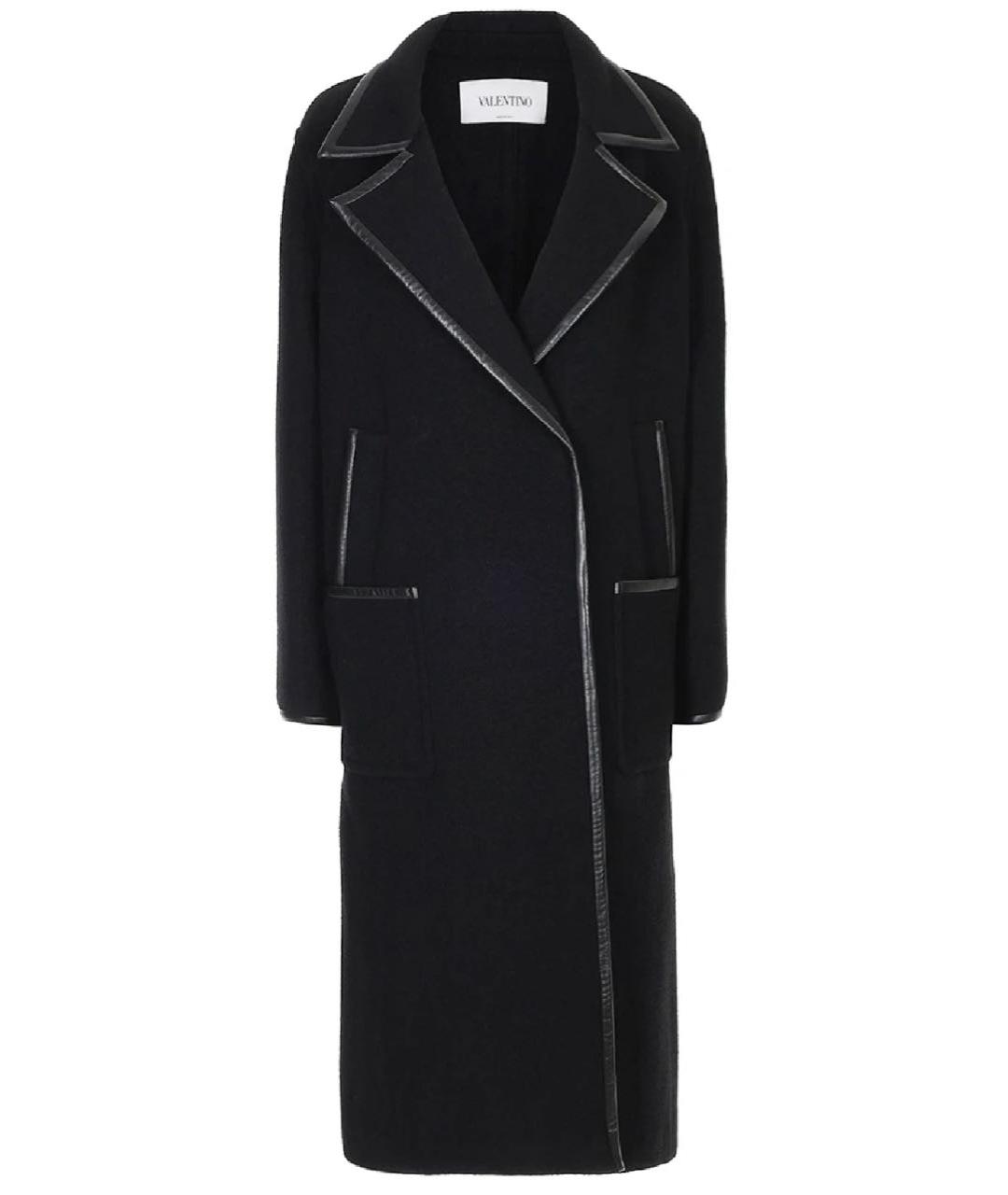 VALENTINO Черное шерстяное пальто, фото 1
