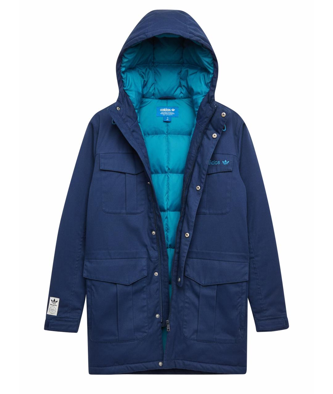 ADIDAS Синяя полиэстеровая парка, фото 1