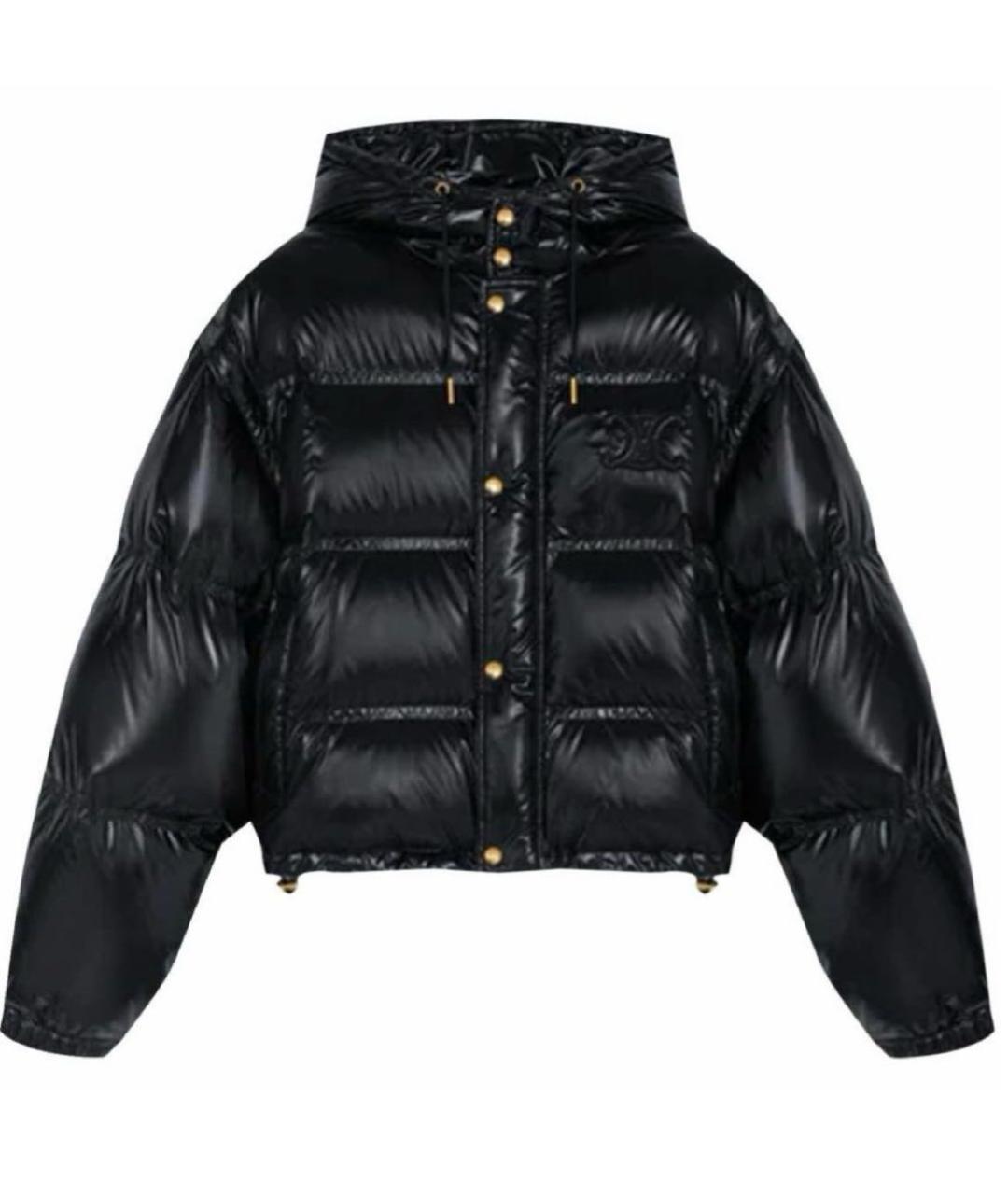 CELINE Черный вискозный пуховик, фото 1