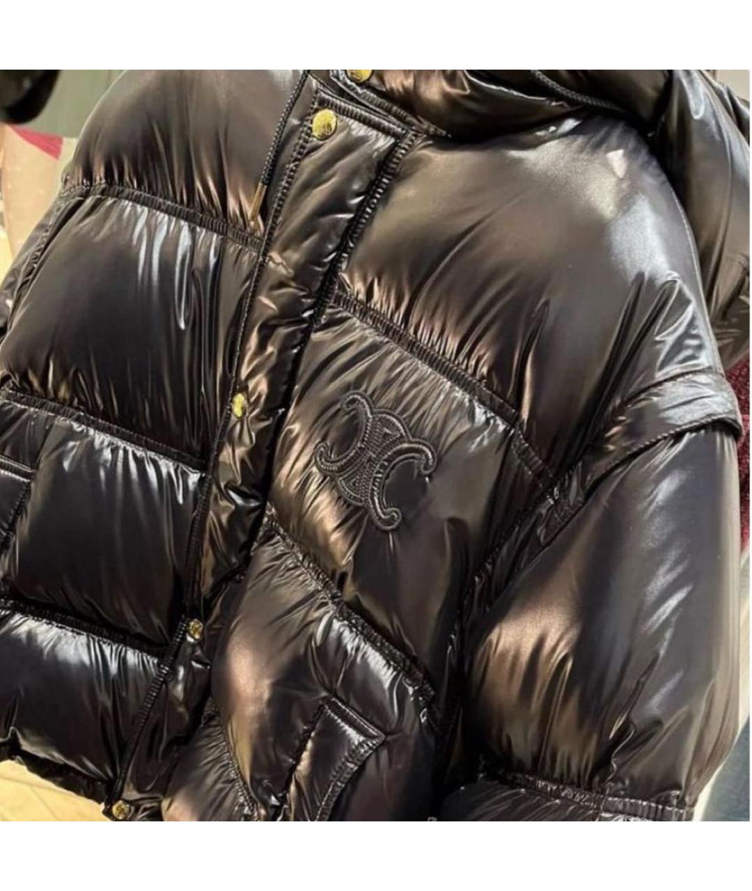 CELINE Черный вискозный пуховик, фото 2