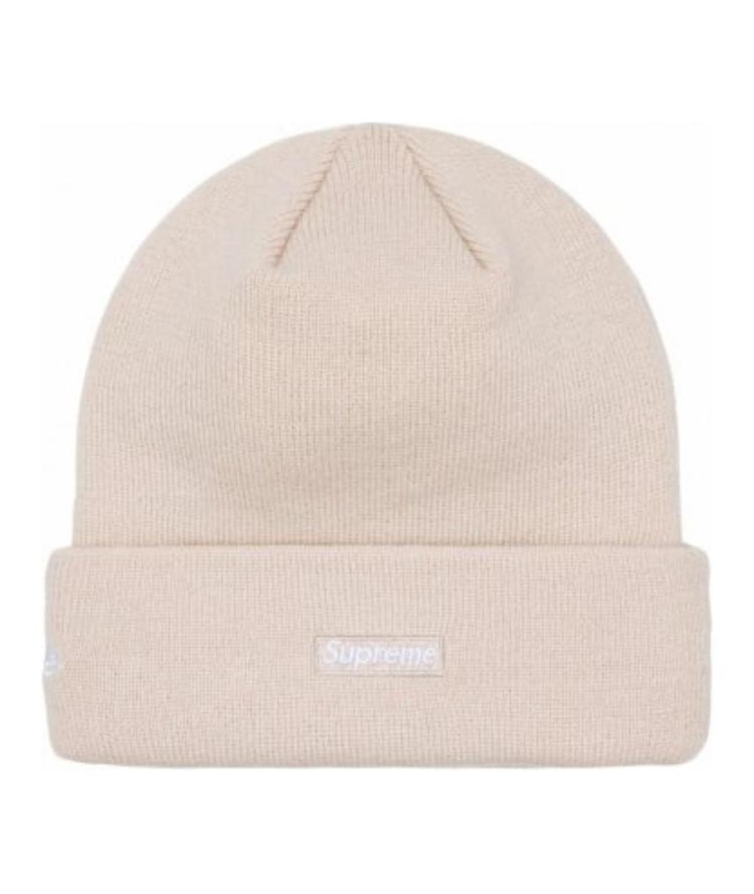 SUPREME Бежевая синтетическая шапка, фото 2