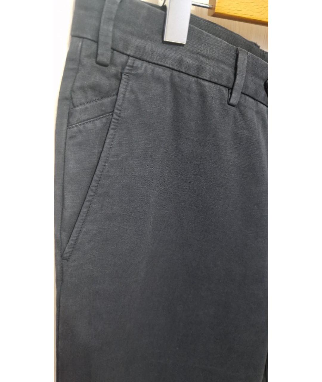 LORO PIANA Темно-синие хлопковые брюки чинос, фото 6