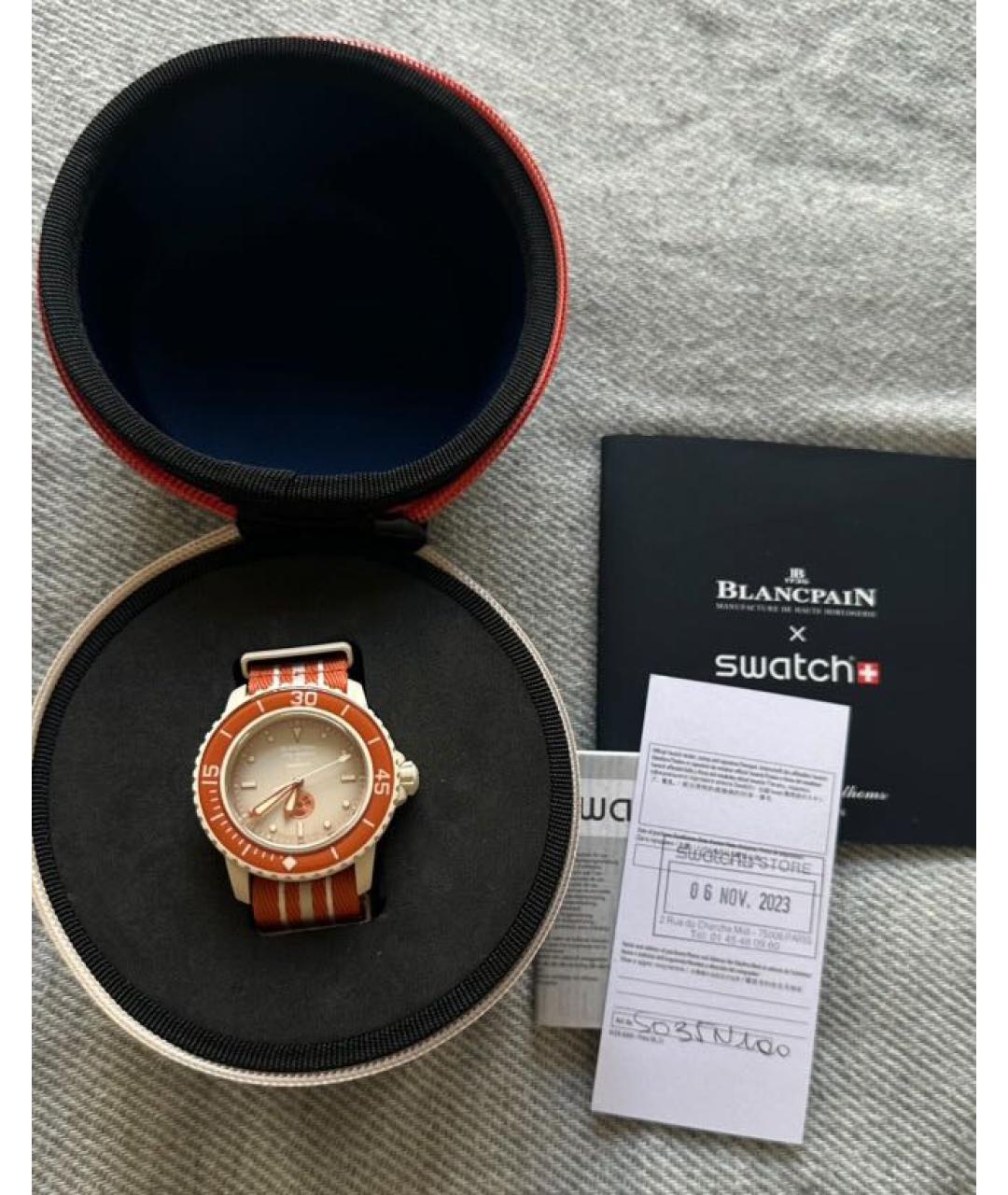 Swatch Оранжевое керамические часы, фото 3