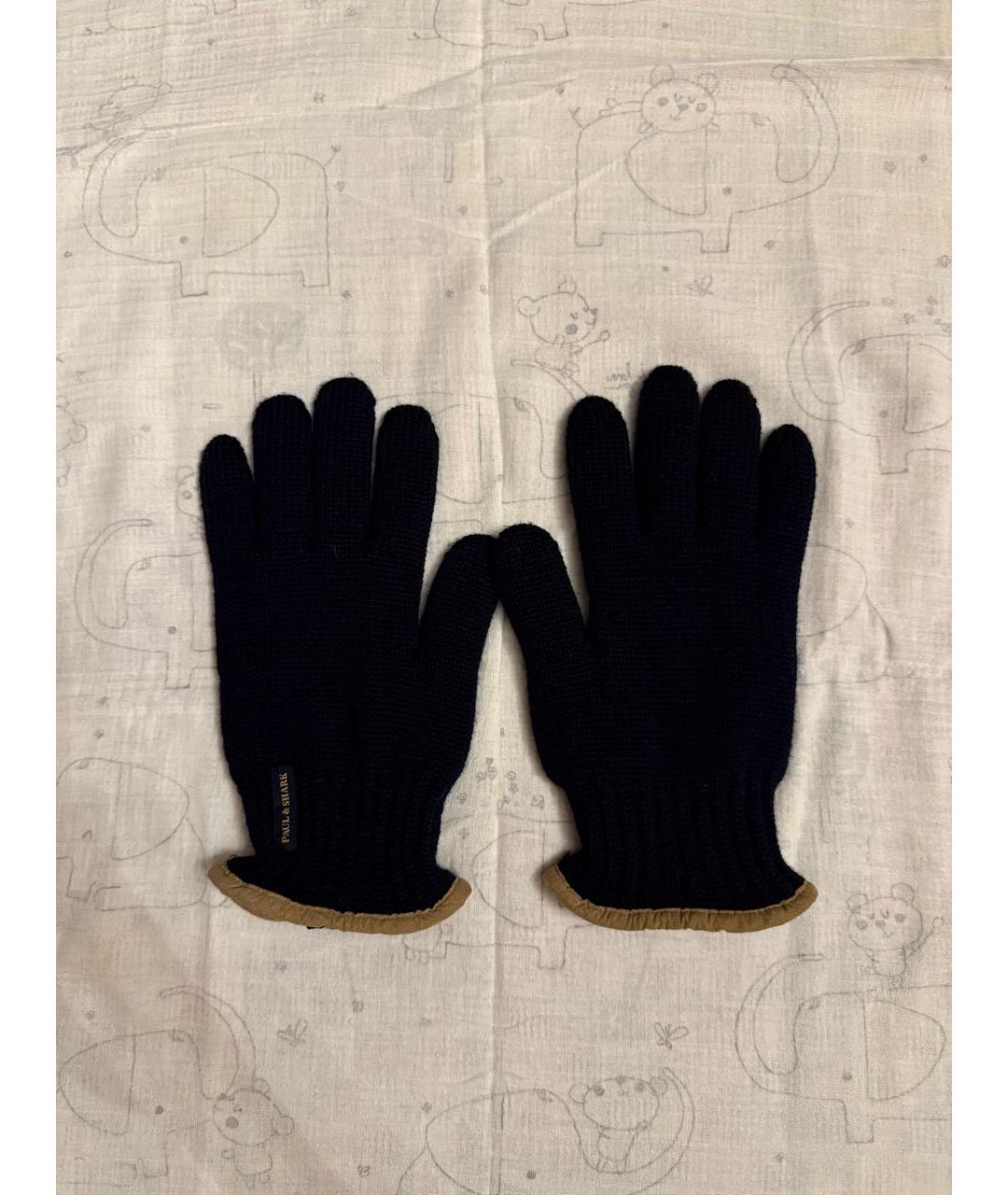 PAUL & SHARK Темно-синие шерстяные перчатки, фото 9