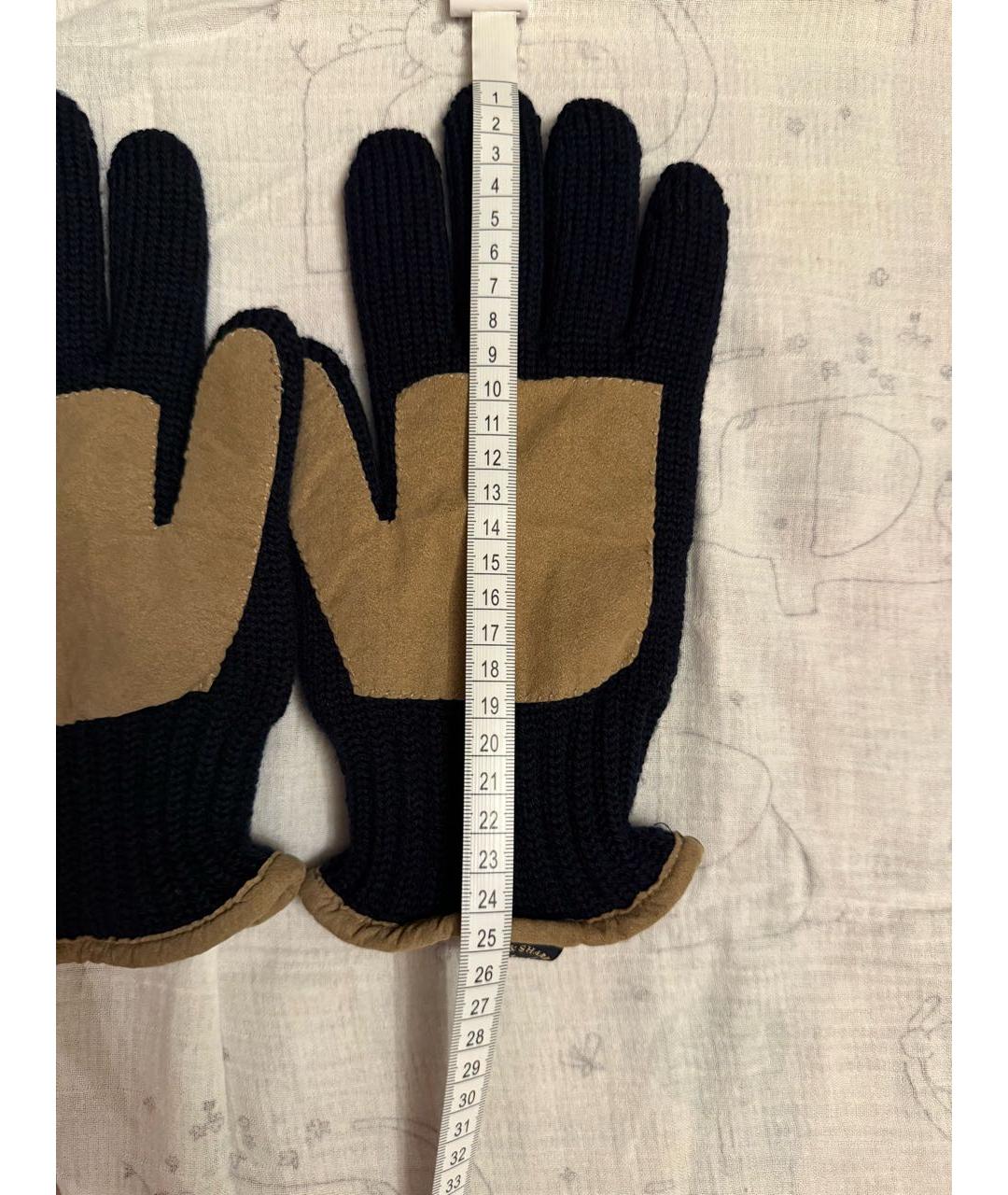 PAUL & SHARK Темно-синие шерстяные перчатки, фото 6