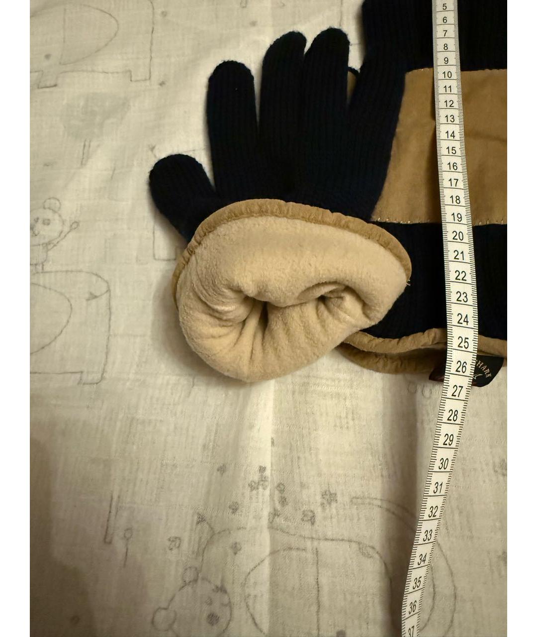 PAUL & SHARK Темно-синие шерстяные перчатки, фото 3