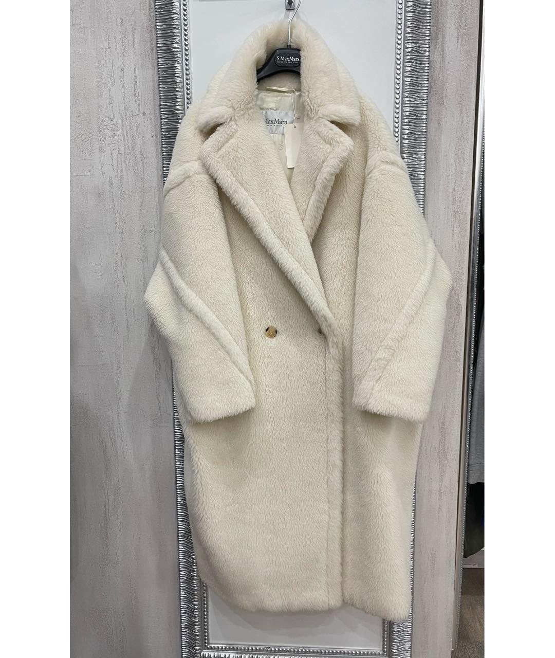 MAX MARA Белая шерстяная шуба, фото 4