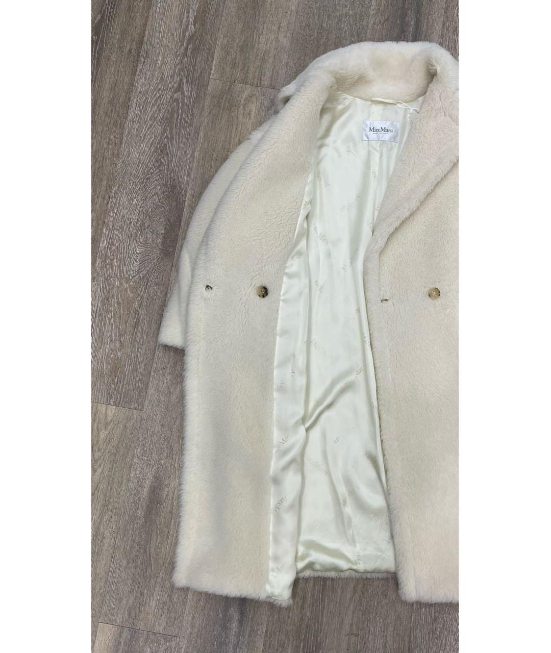 MAX MARA Белая шерстяная шуба, фото 5