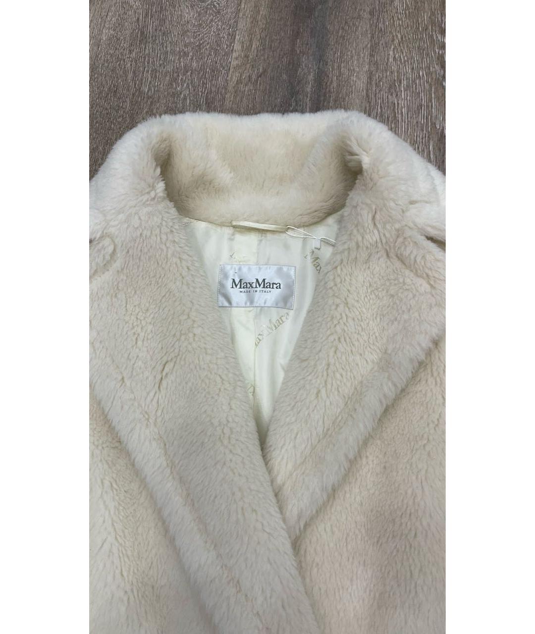 MAX MARA Белая шерстяная шуба, фото 3