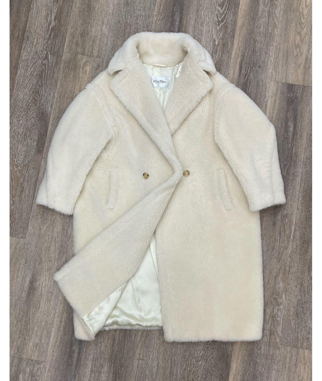 MAX MARA Белая шерстяная шуба, фото 6