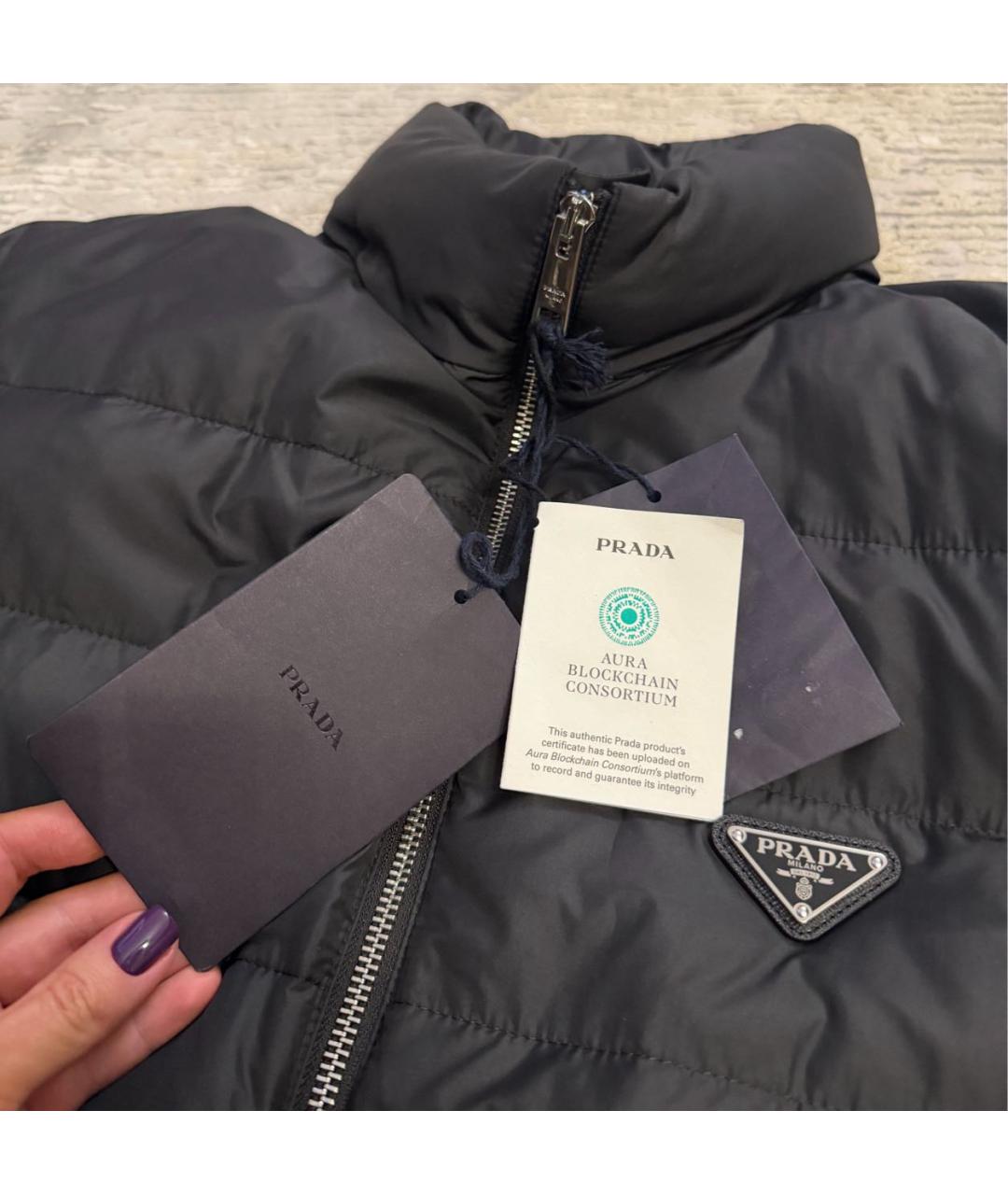 PRADA Черная полиэстеровая куртка, фото 3
