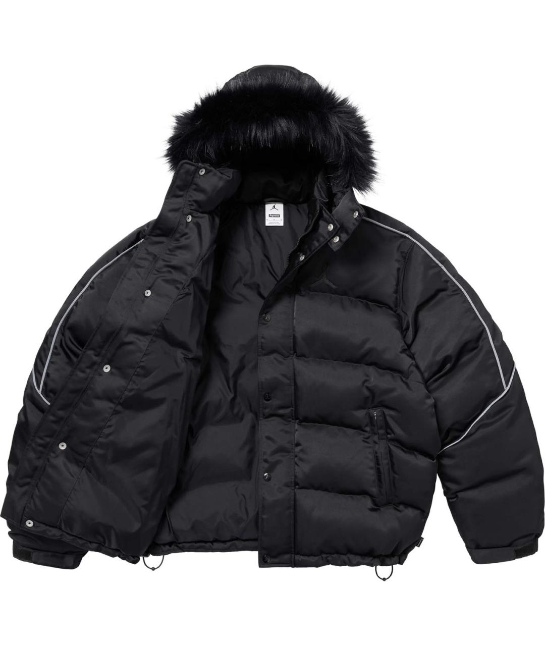 SUPREME Черный полиэстеровый пуховик, фото 3