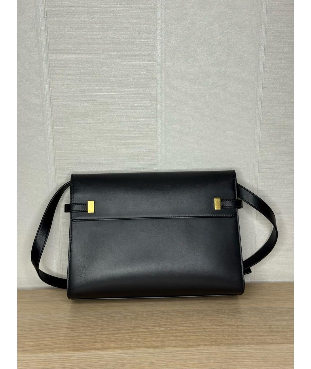 SAINT LAURENT Черная кожаная сумка через плечо, фото 2