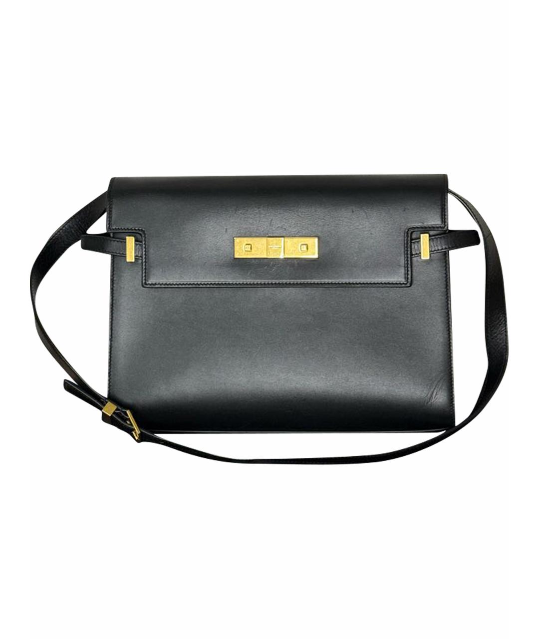 SAINT LAURENT Черная кожаная сумка через плечо, фото 1