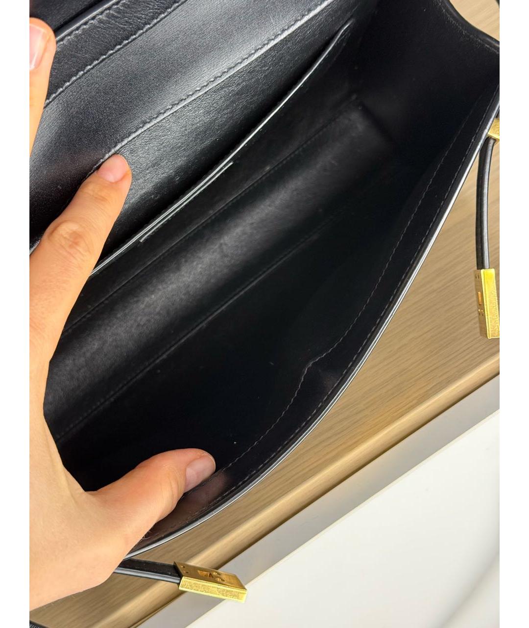 SAINT LAURENT Черная кожаная сумка через плечо, фото 4