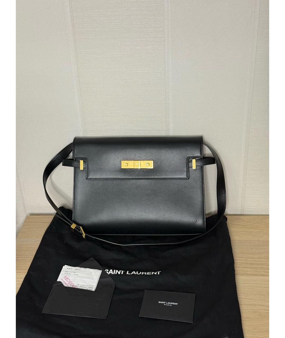 SAINT LAURENT Черная кожаная сумка через плечо, фото 9