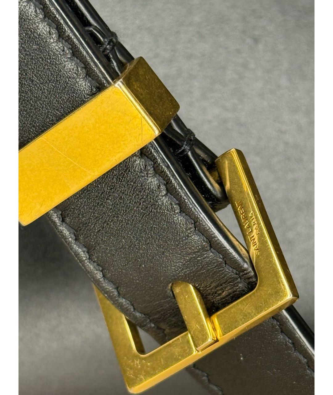 SAINT LAURENT Черная кожаная сумка через плечо, фото 8