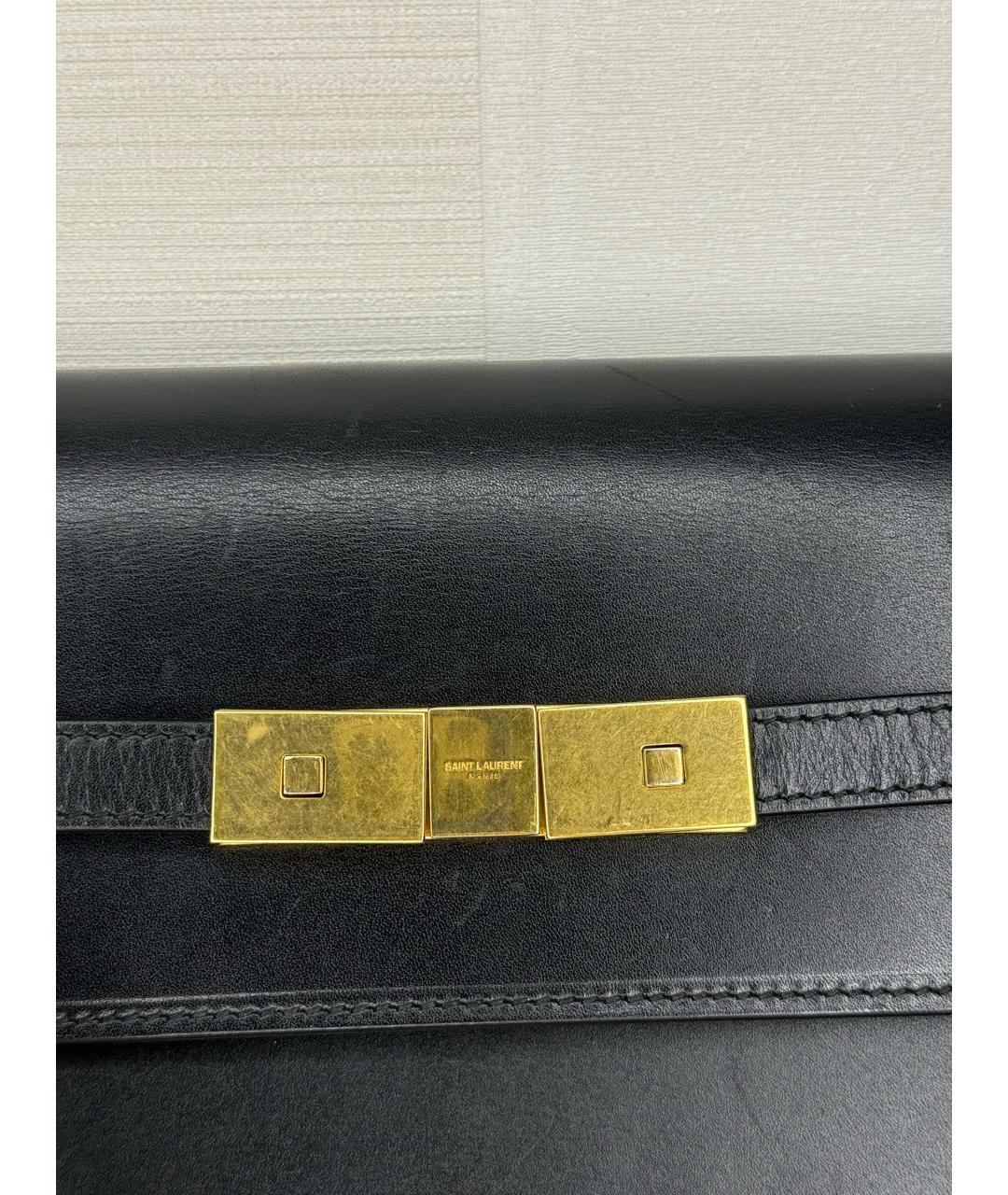 SAINT LAURENT Черная кожаная сумка через плечо, фото 3