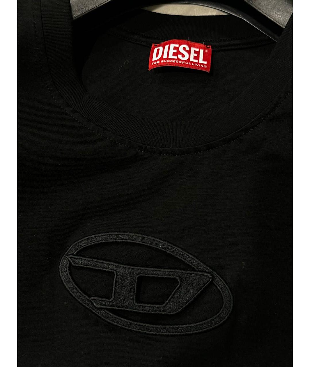 DIESEL Черная хлопковая футболка, фото 3