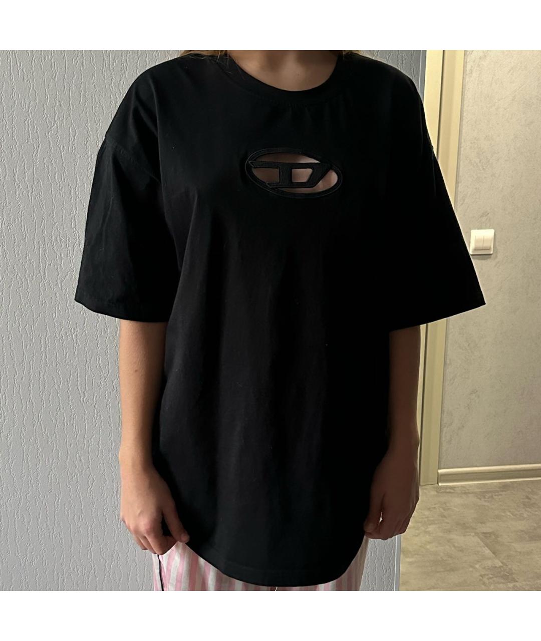 DIESEL Черная хлопковая футболка, фото 5