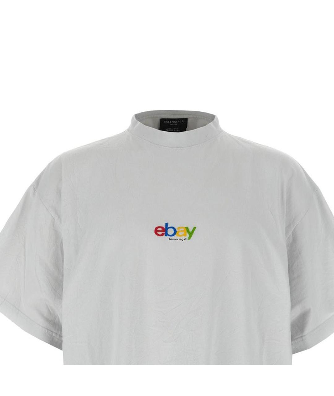 BALENCIAGA Серая хлопковая футболка, фото 3