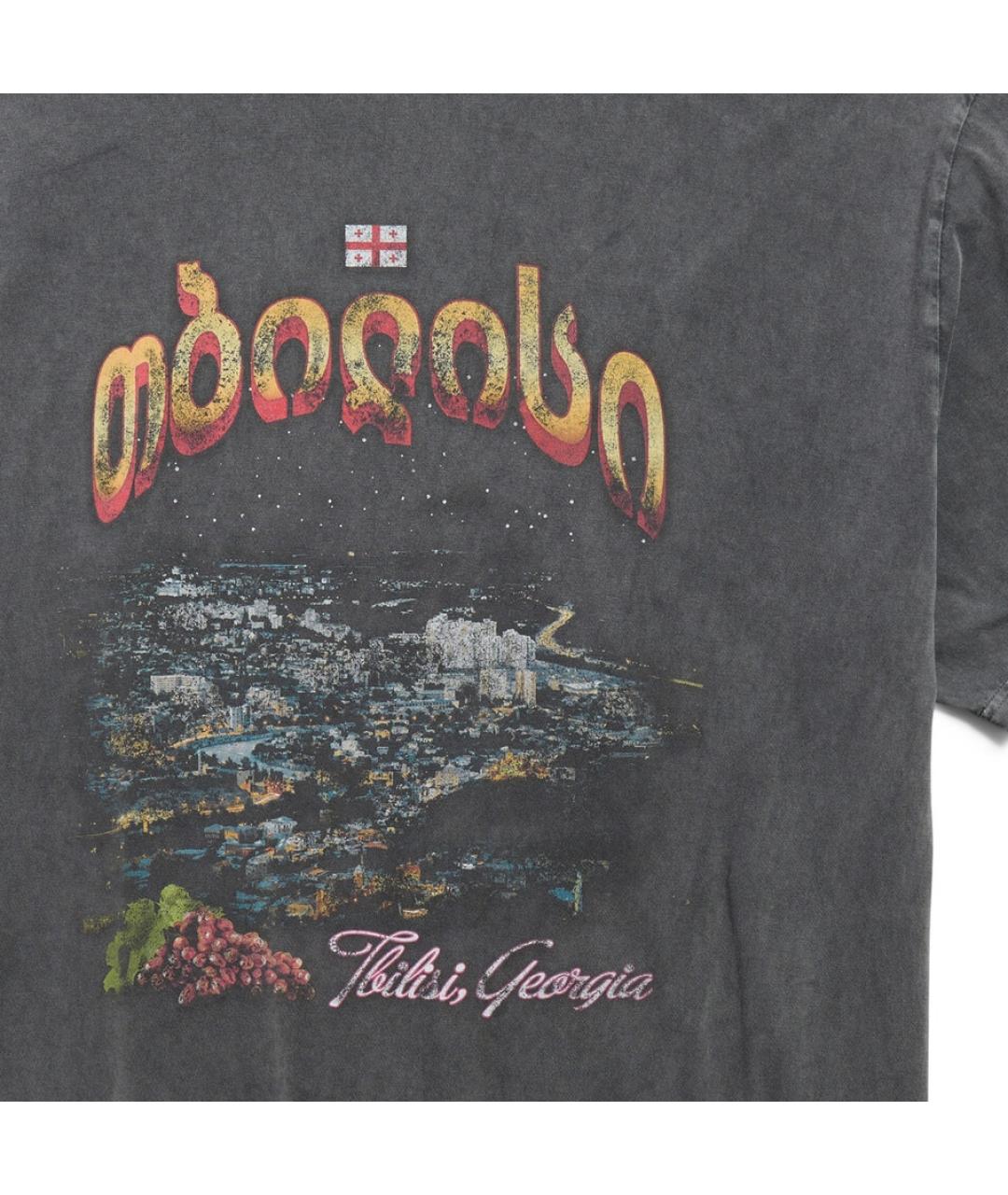 BALENCIAGA Черная хлопковая футболка, фото 3