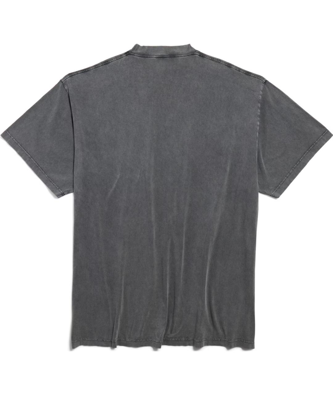 BALENCIAGA Черная хлопковая футболка, фото 2