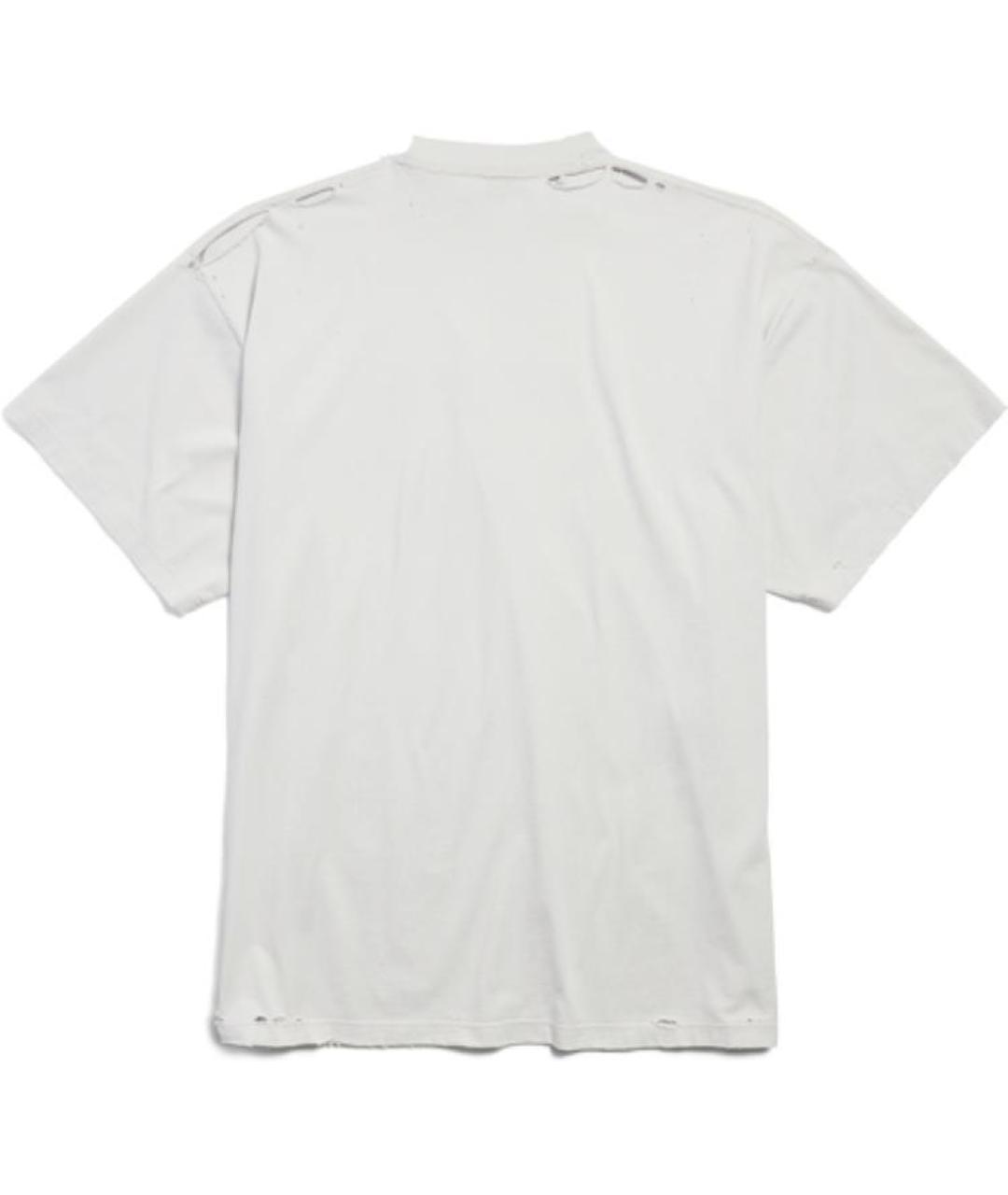 BALENCIAGA Белая хлопковая футболка, фото 2