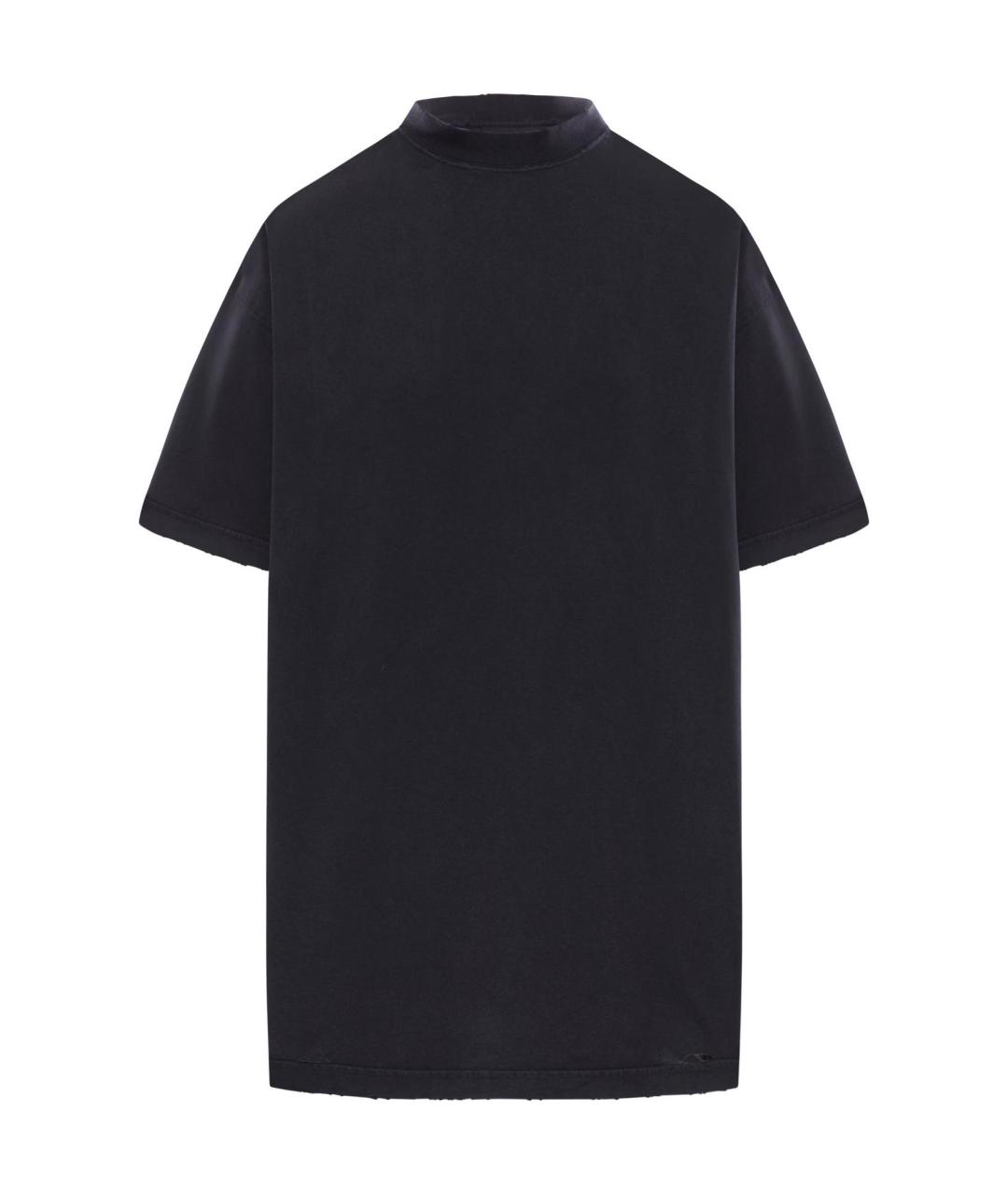 BALENCIAGA Черная хлопковая футболка, фото 1