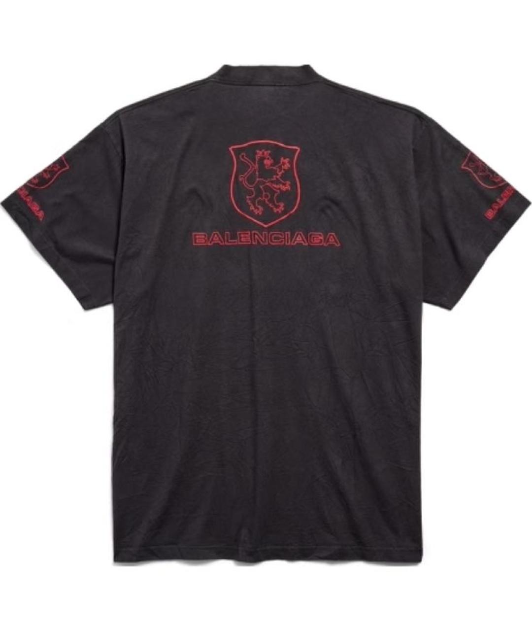 BALENCIAGA Черная хлопковая футболка, фото 2