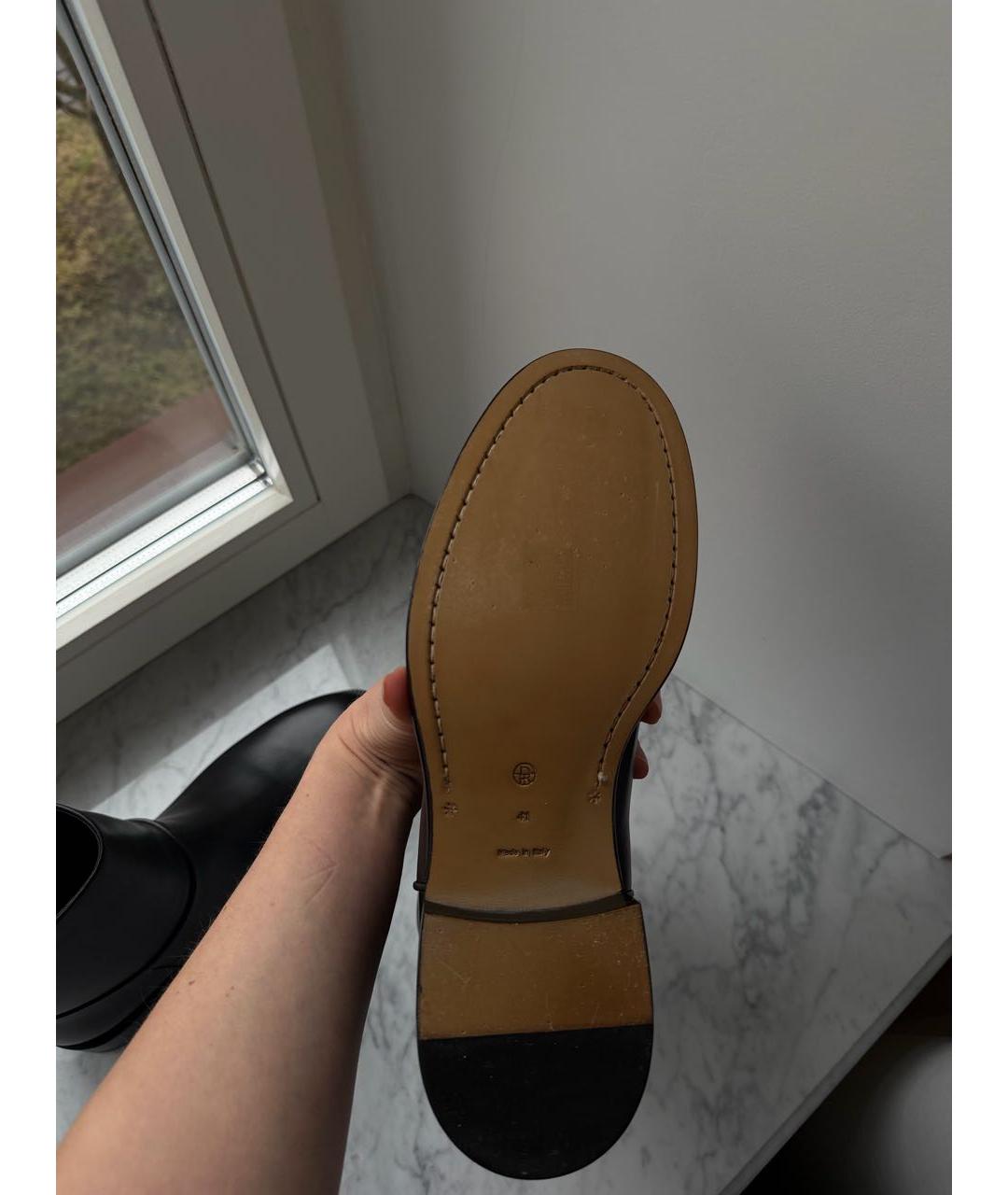 THE ROW Черные кожаные ботинки, фото 5