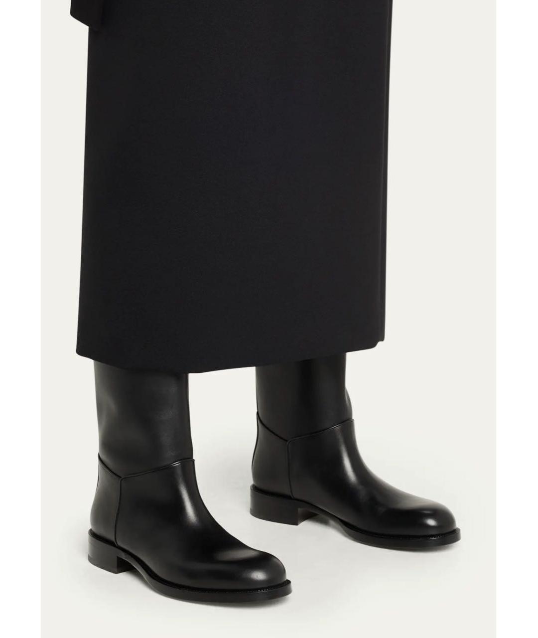 THE ROW Черные кожаные ботинки, фото 7
