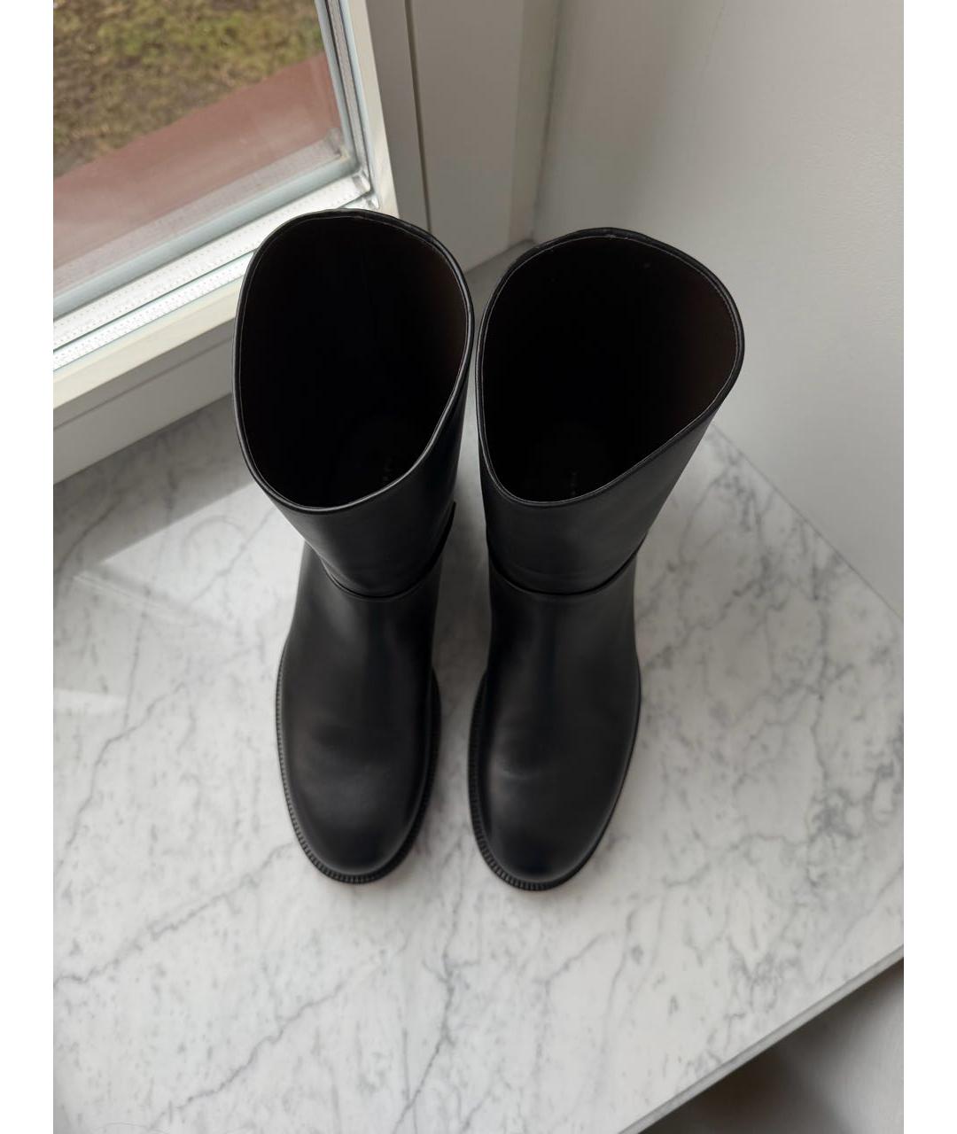 THE ROW Черные кожаные ботинки, фото 4