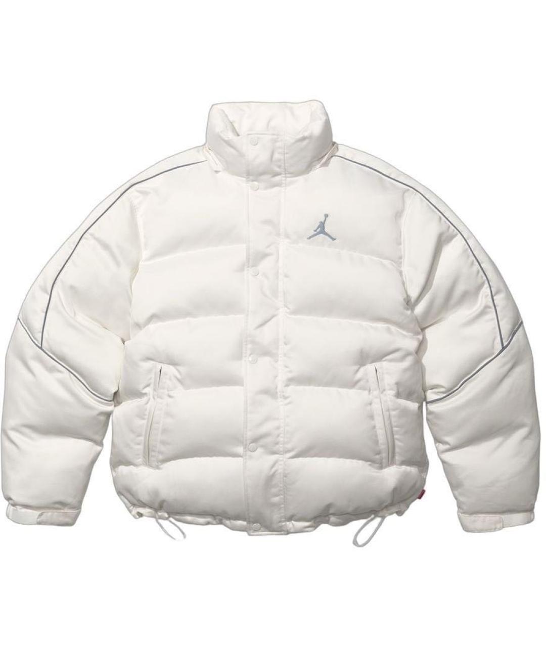 SUPREME Белый полиэстеровый пуховик, фото 4