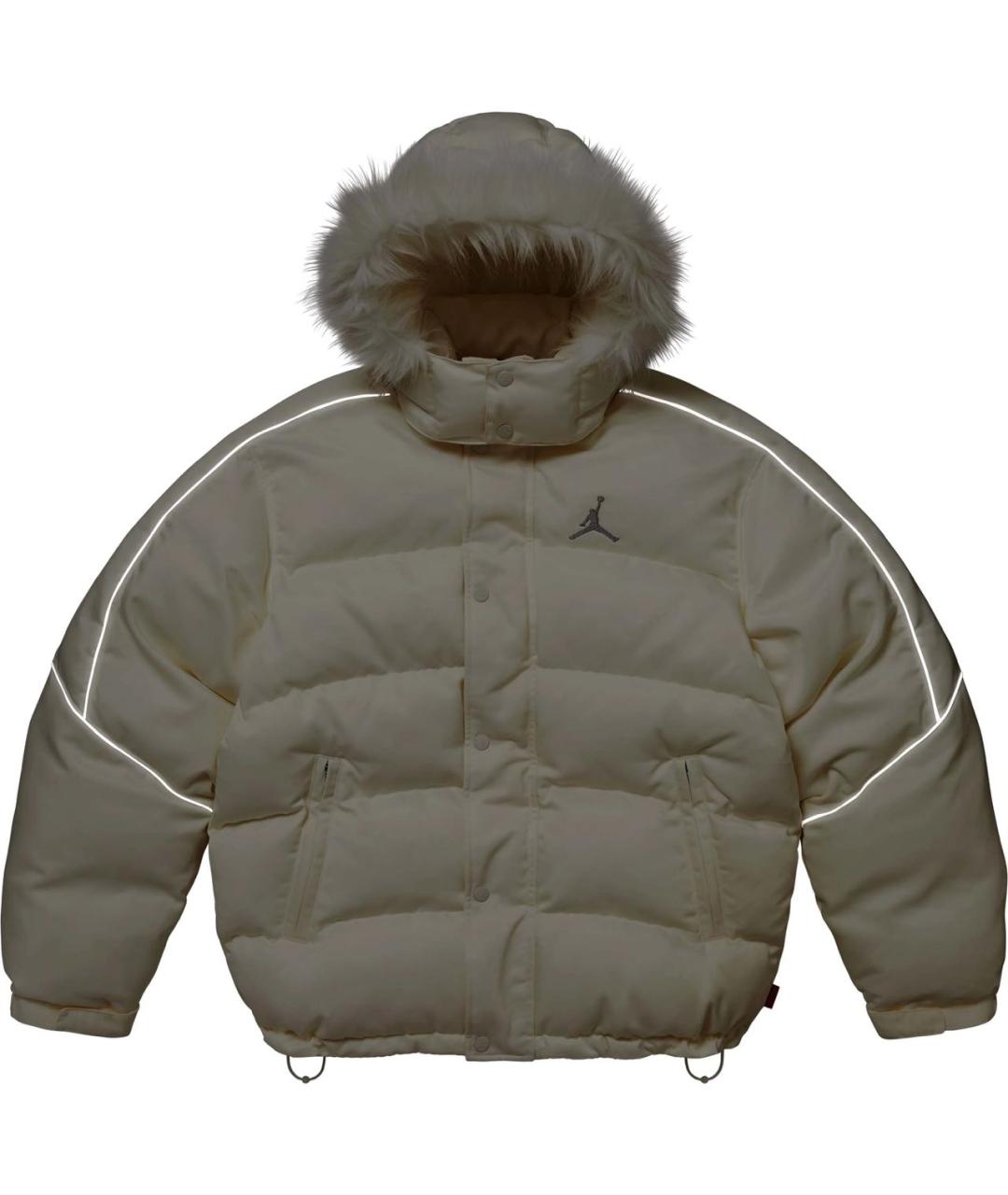 SUPREME Белый полиэстеровый пуховик, фото 3