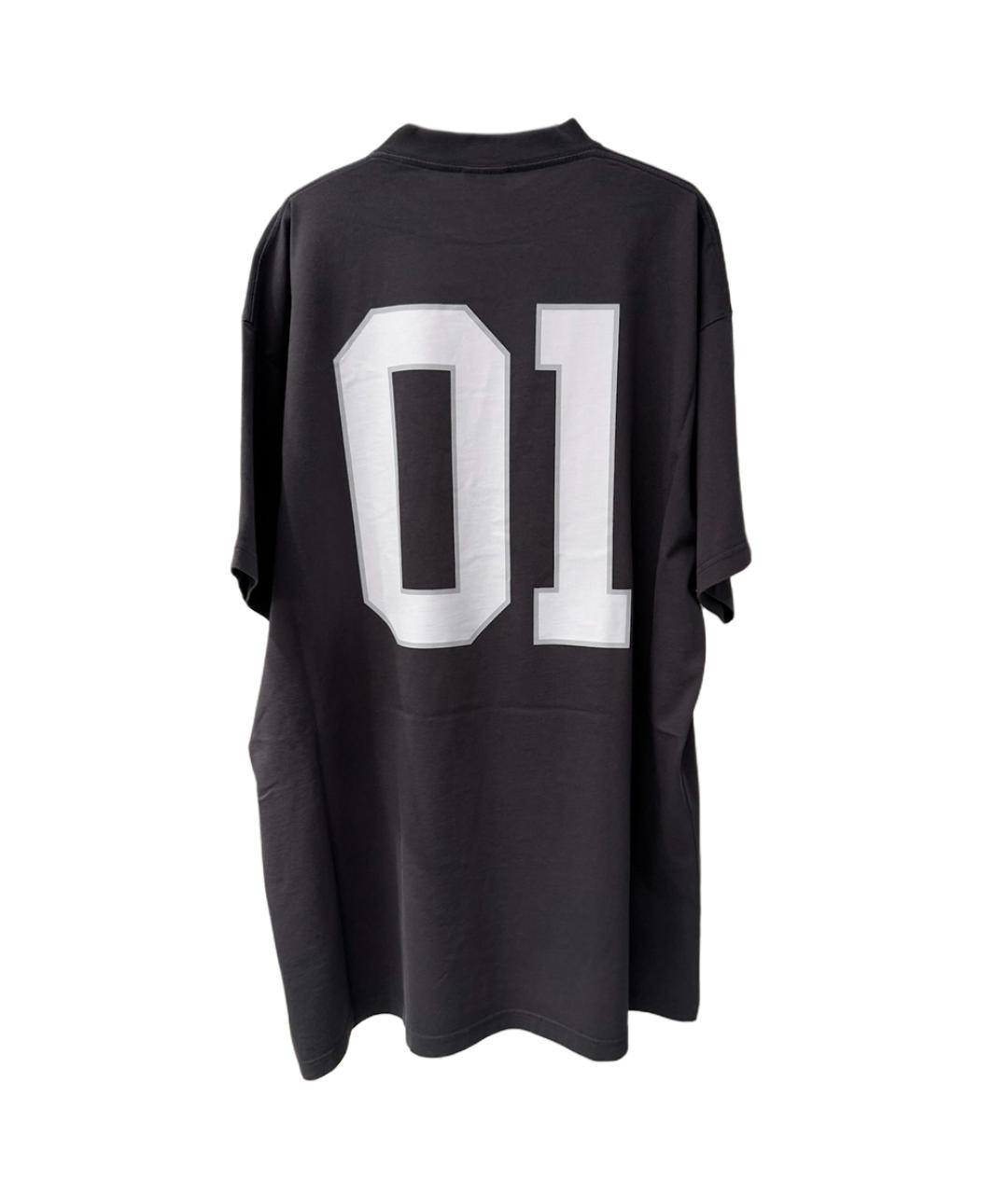 BALENCIAGA Черная хлопковая футболка, фото 2