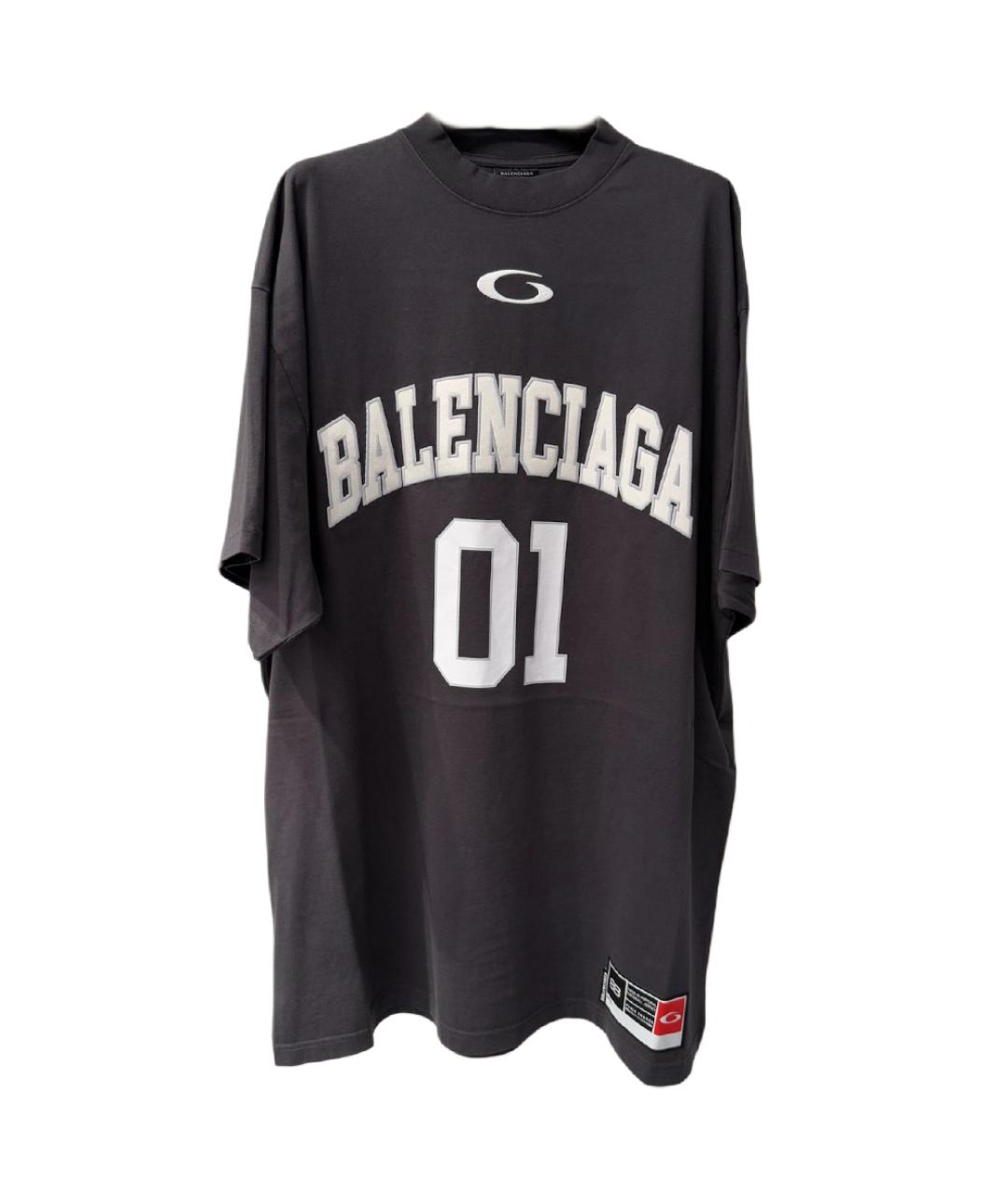 BALENCIAGA Черная хлопковая футболка, фото 1