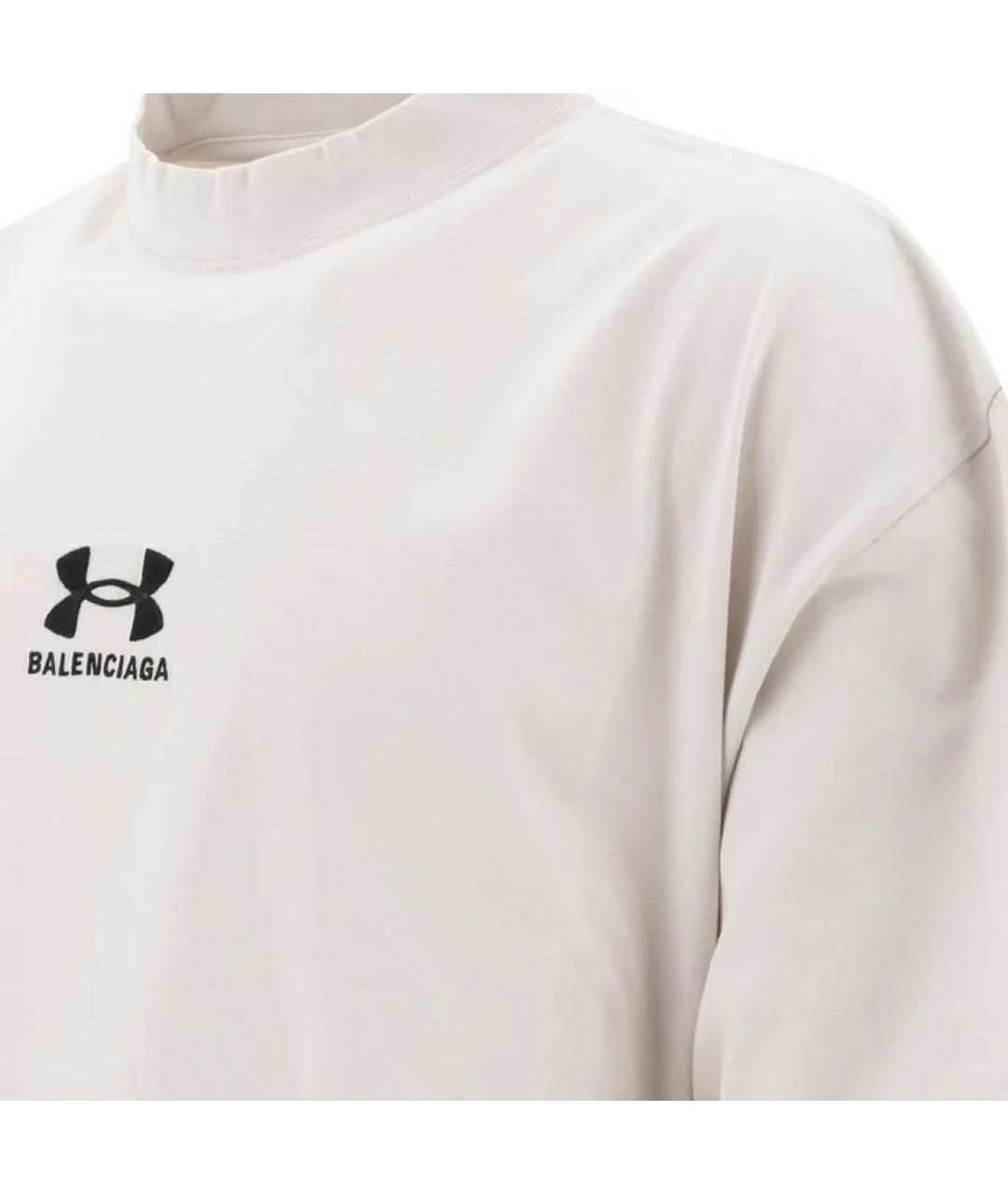 BALENCIAGA Бежевая хлопковая футболка, фото 3