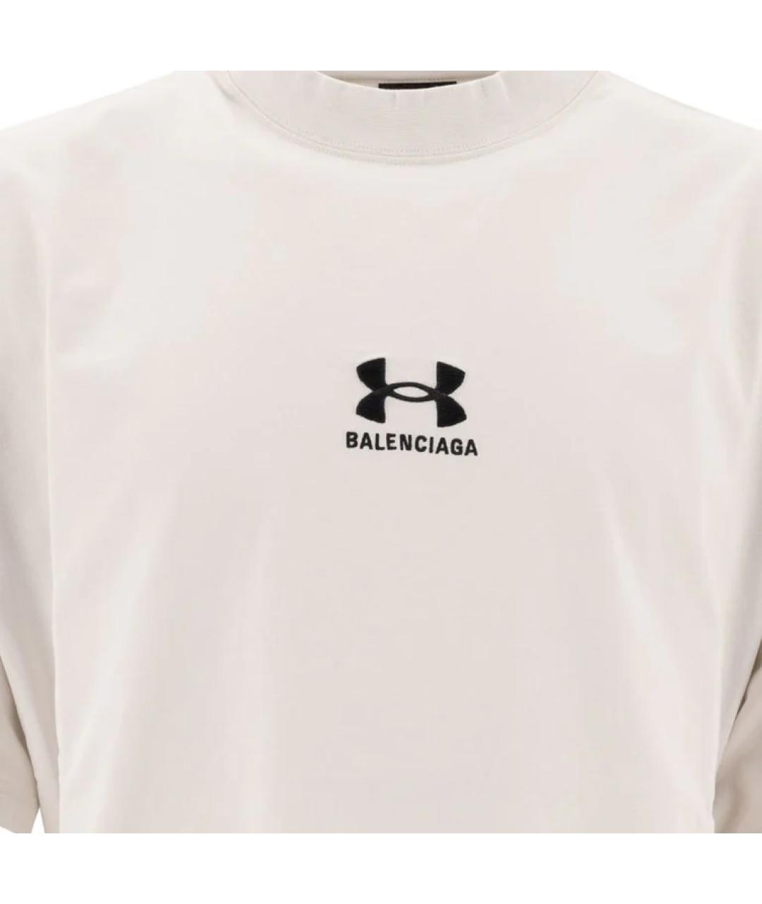 BALENCIAGA Бежевая хлопковая футболка, фото 4