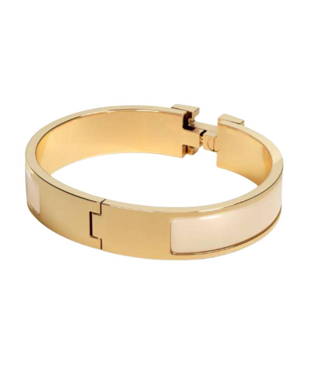 HERMES Бежевый металлический браслет, фото 2