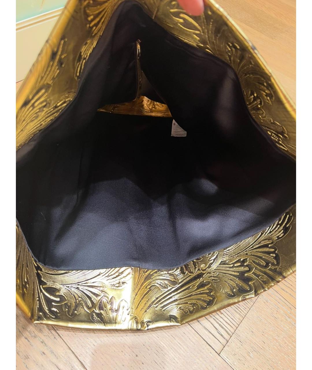 DOLCE&GABBANA Золотая юбка мини, фото 5