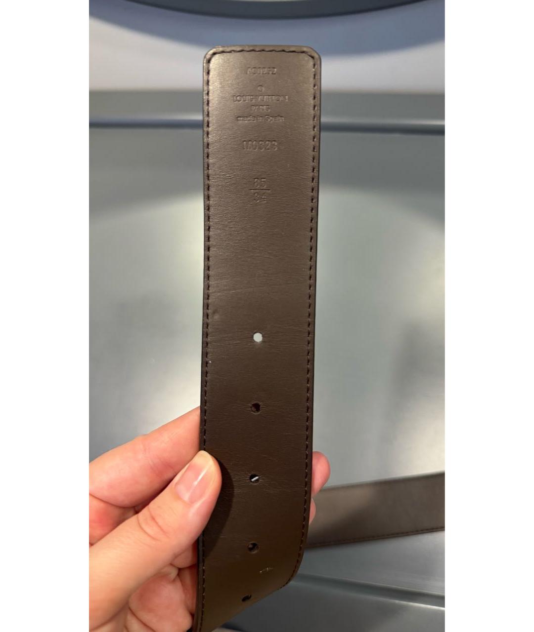 LOUIS VUITTON Коричневый кожаный ремень, фото 3